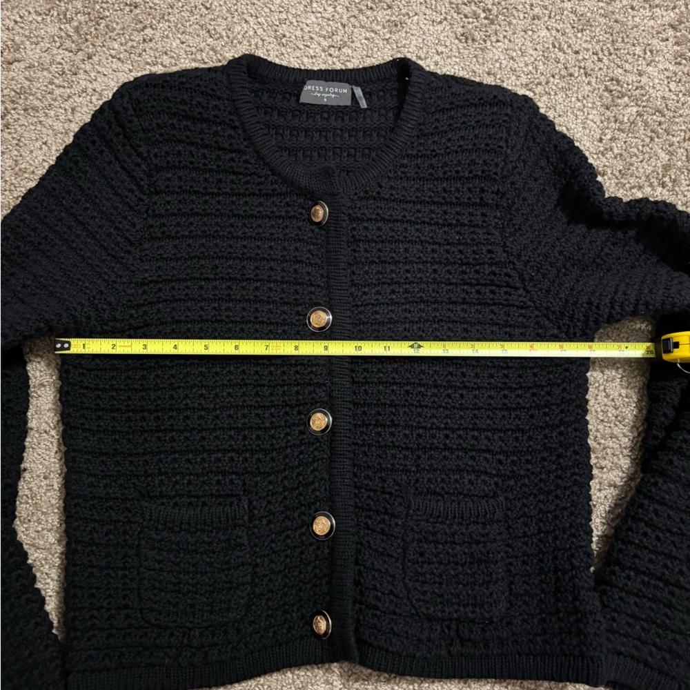 Dress Forum Black Knitted Sweater With Buttons Size Small - Picture 8 of 10